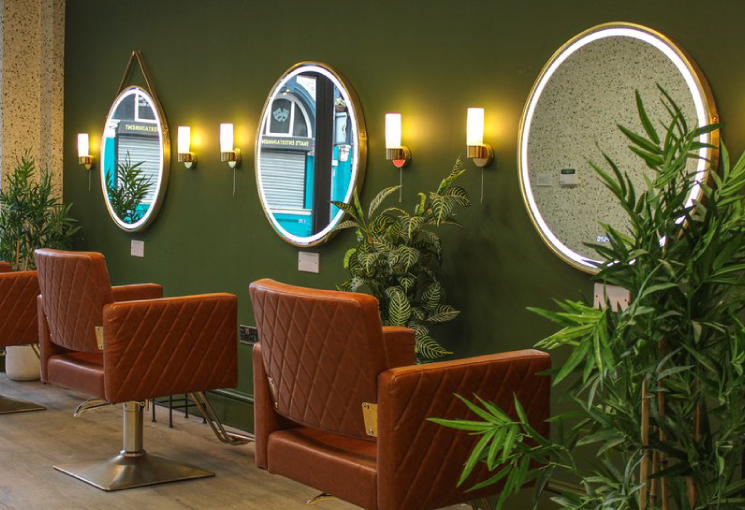 Interior view of Red Door Hair salon in Liverpool