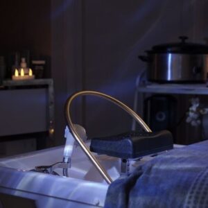 Red Door Hair Studio Liverpool therapist performing Head Spa with steam and massage