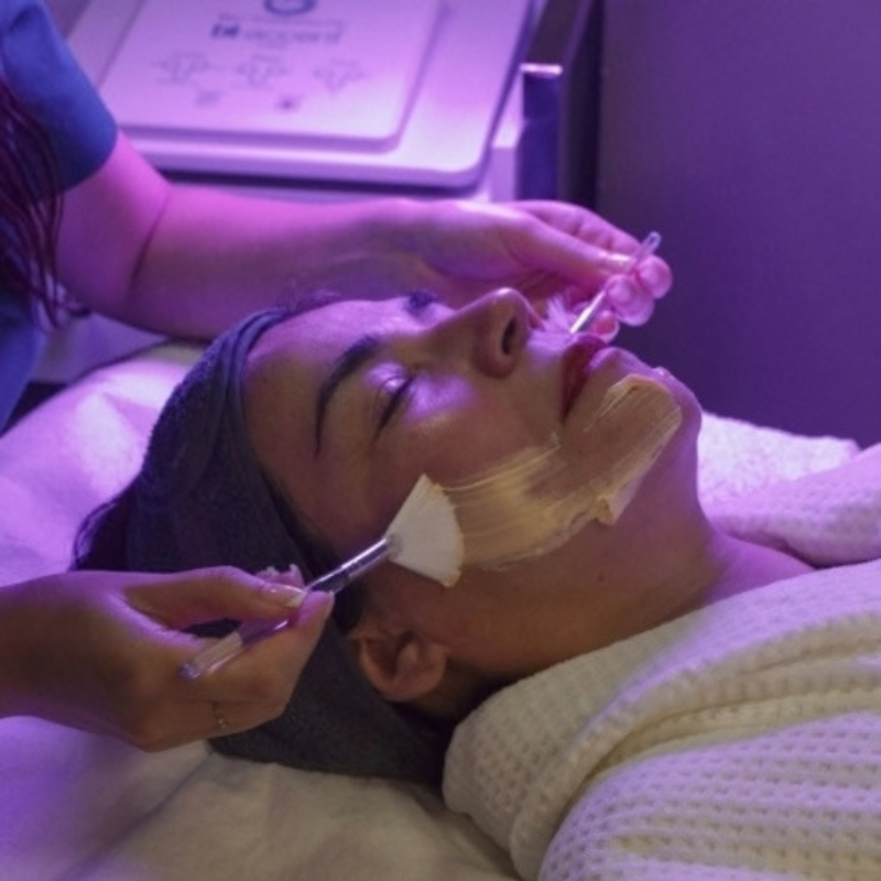 Aveda face peel tratment being applied with a brush for a relaxing and hydrating anti aging treatment in liverpool Aveda face peel tratment being applied with a brush for a relaxing and hydrating anti aging treatment in liverpool